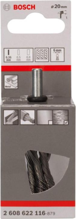 Produktbild Bosch Professional Zubehör PRO Metal heavy Pinselbürste, gerader Schaft, 19 x 0,35 mm