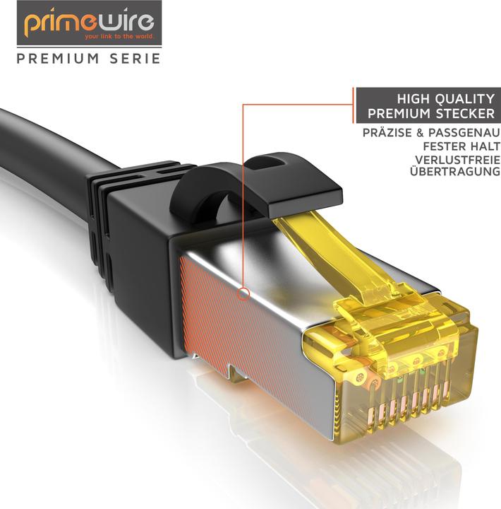 Produktbild Primewire CAT.7 Netzwerkkabel - Ethernet Gigabit Lan Kabel RJ45 - 10 Gbit/s - Patchkabel - komp. CAT.6 CAT.8 (S/FTP, PiMF, CAT7, 20 m)