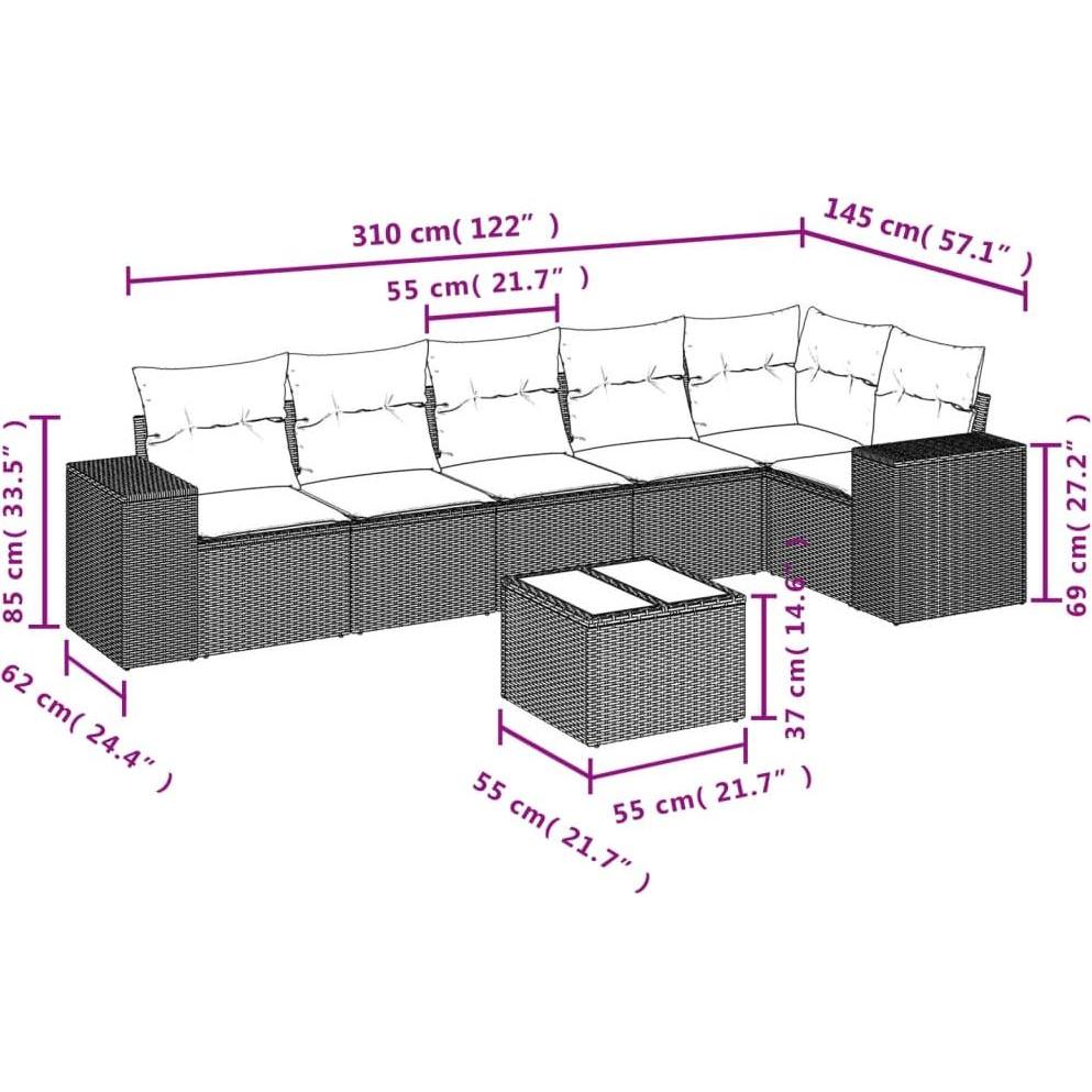 Thumbnail - VidaXL, Gartenlounge, 10-tlg. Garten-Lounge-Set mit Kissen