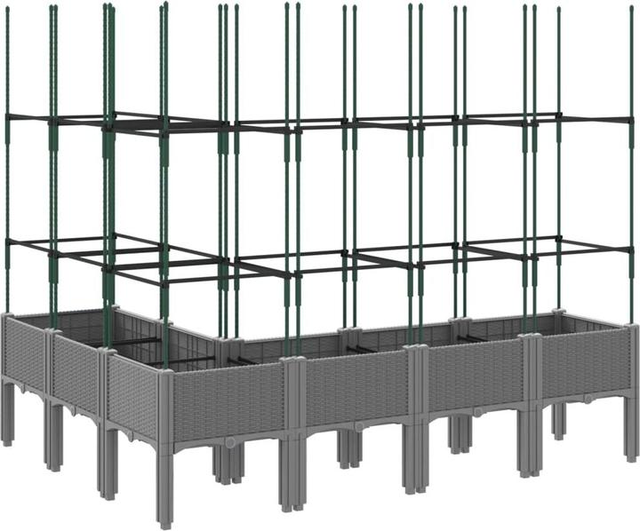 Image du produit vidaXL Bac à plantes avec treillis PP