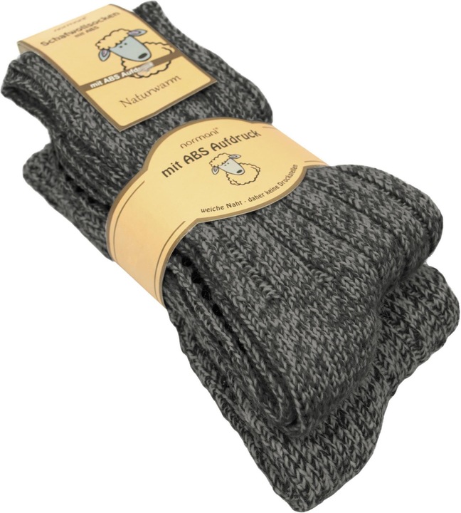 Normani 2 Paar Norweger-ABS-Socken mit Schafwolle