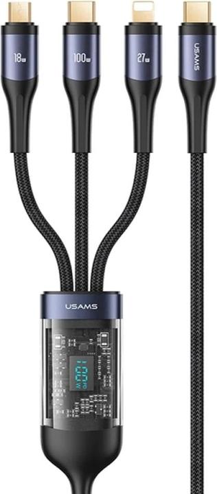 Produktbild Usams USB Typ C – Lightning, USB Typ C, Micro USB B (1.20 m, USB 2.0, 100 W)