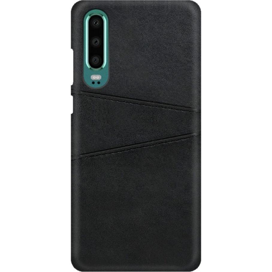 Thumbnail - Screenguard Huawei P30 CardCaddy Leder Backcase mit Kartenfächern (Huawei P30), Smartphone Hülle, Schwarz