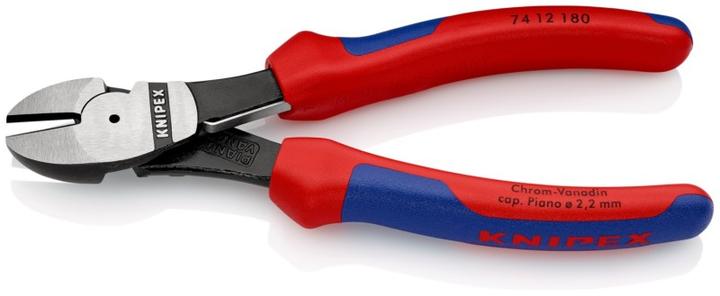 Productafbeelding Knipex Krachtige diagonaalscharen DIN ISO 5749 L.180mm recht w.schuine kant en openingsveer zwart atram. (180 mm)