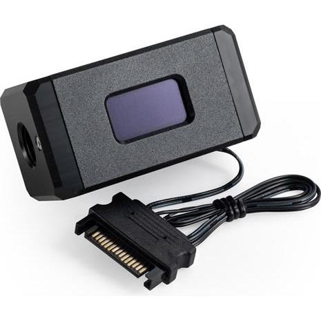 Bitspower Durchflusssensor, 2x G1/4 Zoll Anschlüsse, OLED-Display, Wasserkühlung Überwachung, Schwarz