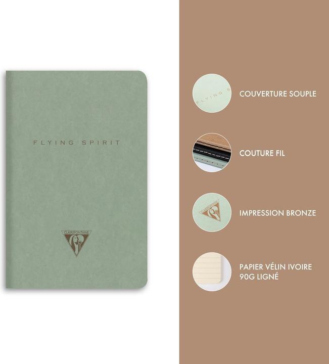 Actual product image Clairefontaine F.S. Vert, Stapled n bk 9x14 48sh L ass (Special ruling, Hardcover)