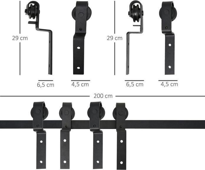 Immagine prodotto Swisshandel24 Sistema di porte scorrevoli Binario di scorrimento Ferramenta per porte scorrevoli in legno 9