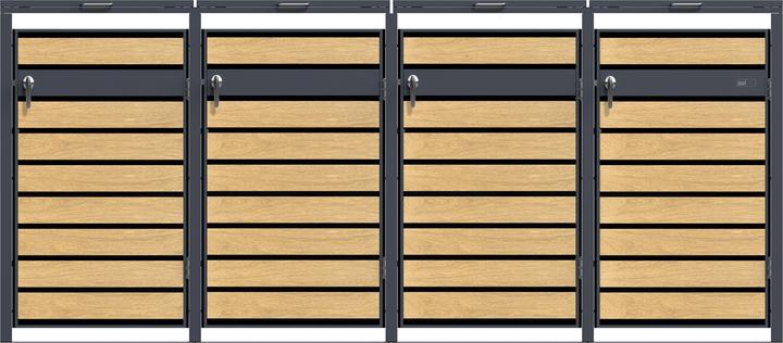 Immagine prodotto Axi Contenitore per rifiuti Lucas in metallo antracite/legno 4x 240L