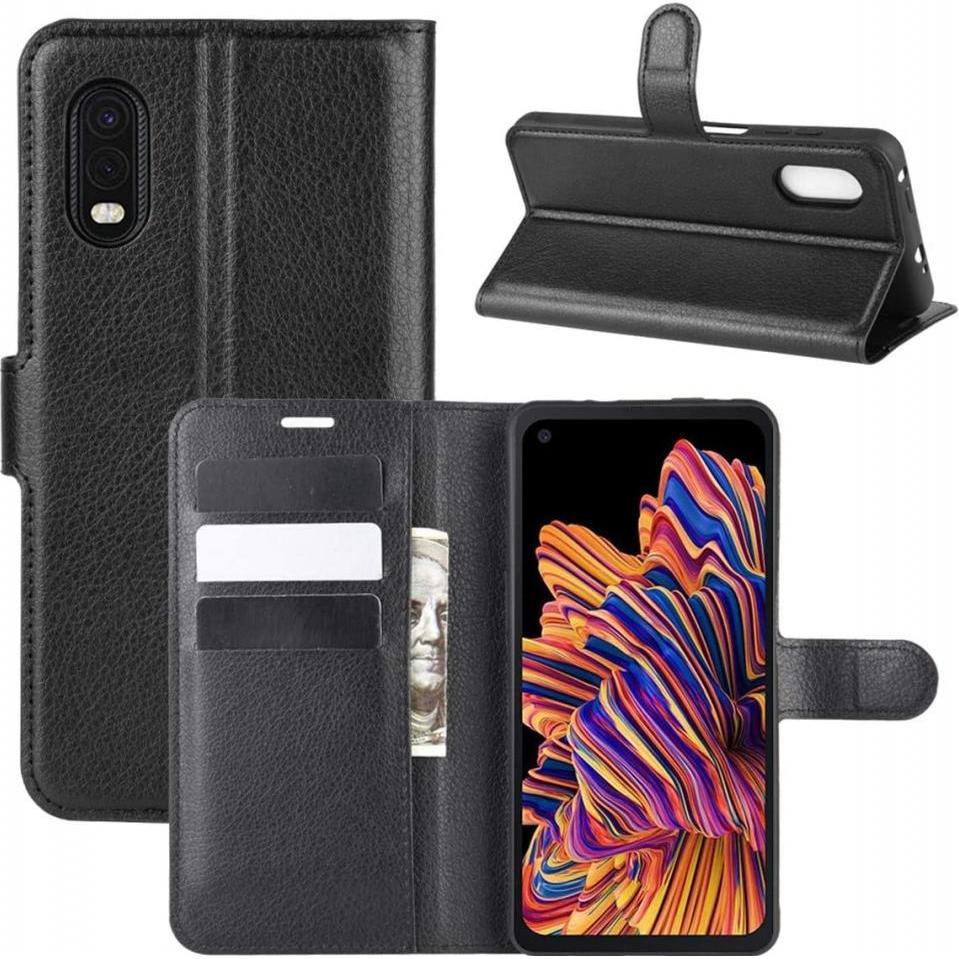 Screenguard Samsung Galaxy XCover Pro Leather Guard Lederhülle (Samsung Galaxy Xcover Pro), Smartphone Hülle, Schwarz