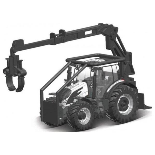 Bburago 18-31679 Valtra N174 τρακτέρ Official κλίμακα 1:32 μεταλλικό ασπρομαυρο με κίνηση,φορτωτή κα