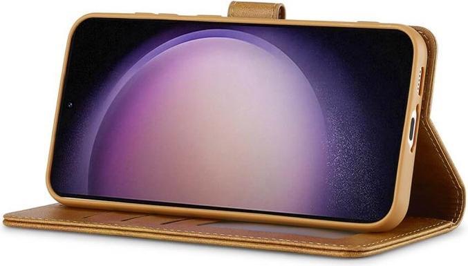 Produktbild LC.Imeeke Samsung Galaxy A37 - Wallet Etui mit 3 Kartenfächern & Magnetverschluss, hellbraun/orange (Samsung Galaxy A37)