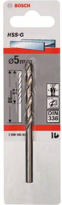 Image du produit Bosch Professional Zubehör Foret torsadé en métal HSS 5 mm A (5 mm)