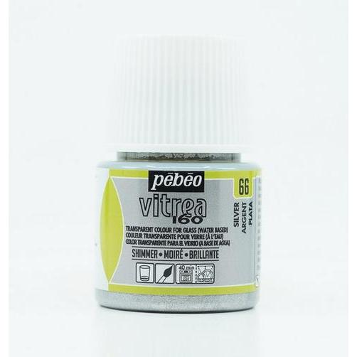 Thumbnail - Pebeo, Künstlerfarbe + Bastelfarbe, Vitrea 160 Moiré (Silber, 45 ml)