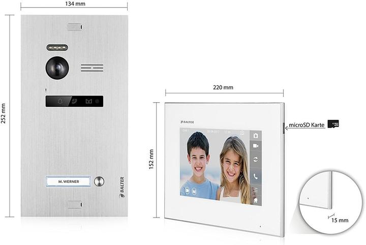 Immagine prodotto Balter Video-Türsprechanlage für 1-Familienhaus (Cablato)