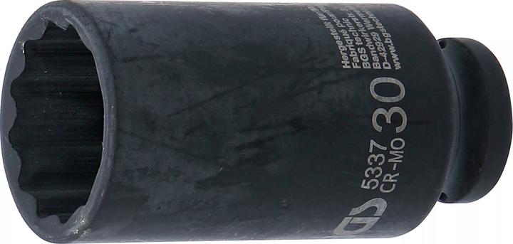 Produktbild BGS Kraft-Steckschlüssel-Einsatz Zwölfkant Antrieb Innenvierkant 12,5 mm (1/2") SW 30 mm (30 mm)