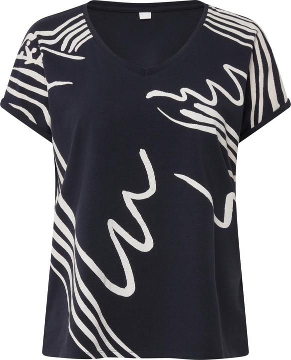 Actual product image Laurasøn Oversized dove pattern V-neck T-shirt (M)
