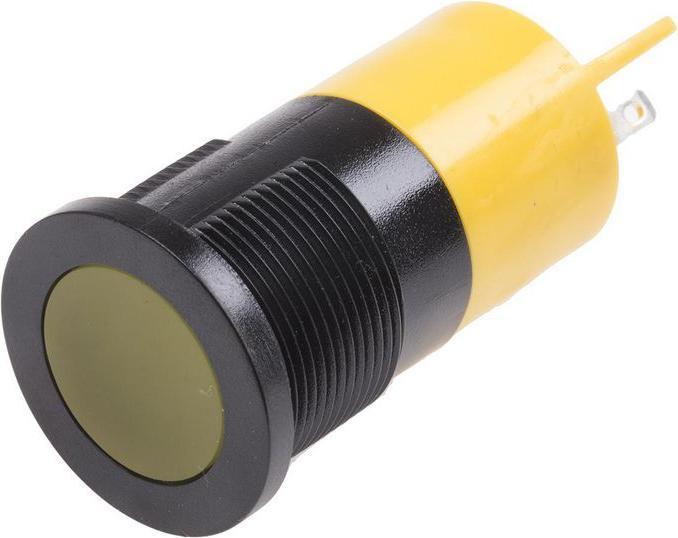 Produktbild RS PRO LED flach 22mm schwarz 24VAC/DC gelb