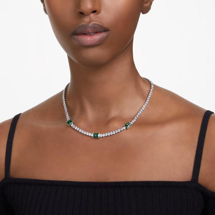 Immagine prodotto Swarovski Collana Tennis Matrix Vari Tagli Verde (Metallo Swarovski, 38 - 45 cm)
