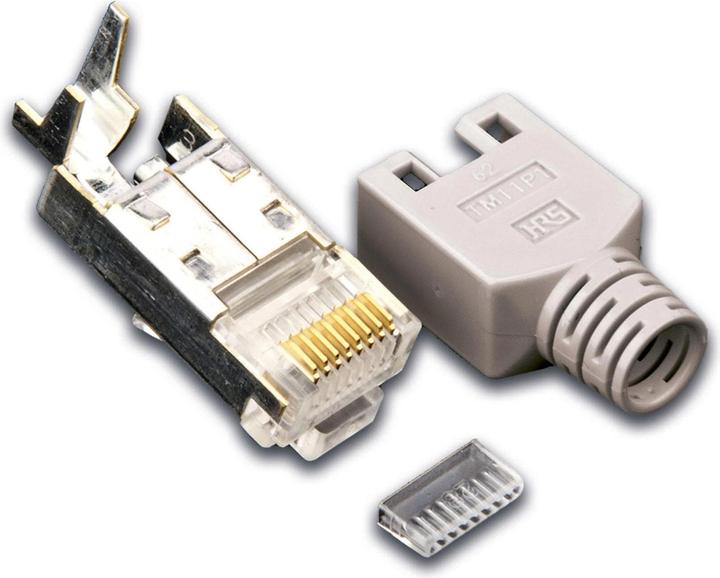 Wirewin Stecker RJ45 Hirose TM11 50 Stück, Grau (Netzwerkkabel Stecker)