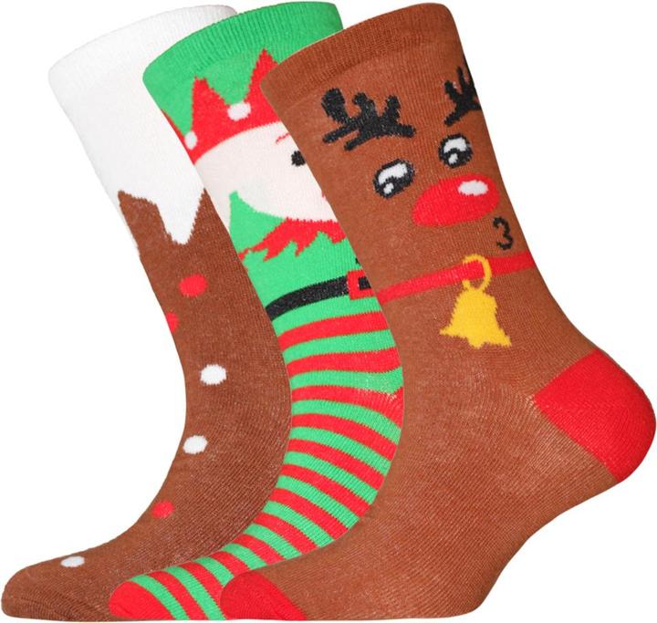 Actual product image Anucci Christmas Design Socks(3Pack) (pack of 3, 27 - 31)