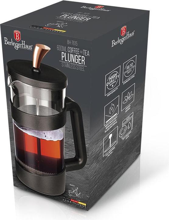 Actual product image BerlingerHaus Tea and Coffee Pot 600ml Black Rose Collection (0.60 l)