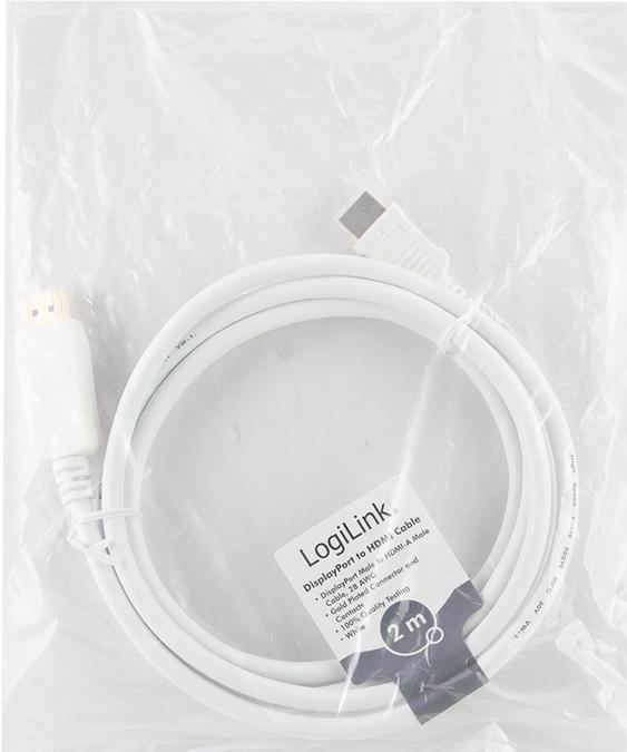 Produktbild LogiLink DisplayPort — HDMI (Typ A) (2 m, DisplayPort, 1.1)