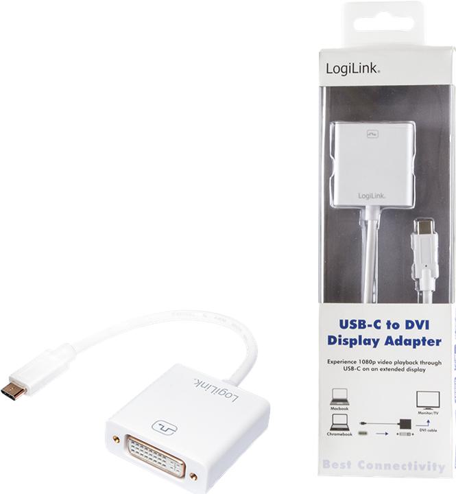 Produktbild LogiLink USB Typ-C zu (DVI, 14 cm)