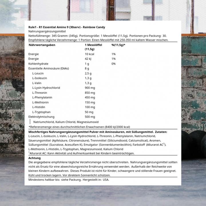 Actual product image Rule 1 R1 Essential Amino 9 (1 pcs., 439 g)