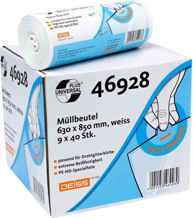 Actual product image Deiss Bin liners 80l made of HDPE 630x850mm 40pcs (1 x, 80 l)