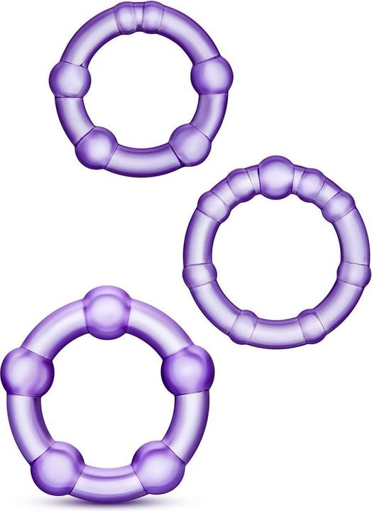 Produktbild Blush Stay Hard Beaded Cockrings Lila (3.10 cm)