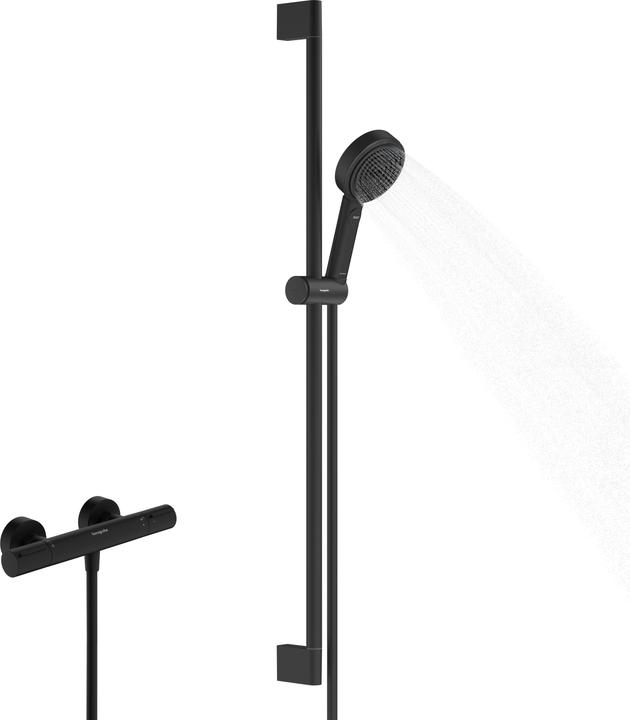 hansgrohe pulsify select s - doucheset met thermostaat, 3 jets, ecosmart, mat zwart