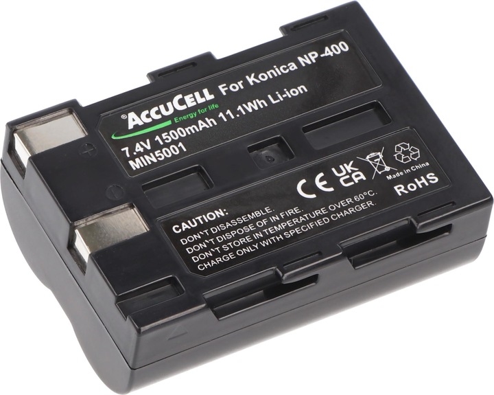 Actual product image AccuCell Battery suitable for Konica Minolta NP-400, Dimage A1, A2 (Rechargeable battery)