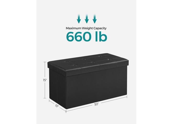 Immagine prodotto Songmics Petto LSF105 in pelle nera 76,0 cm (76 cm)