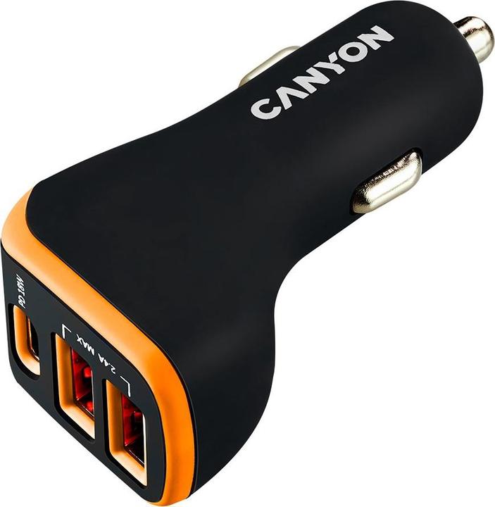 Canyon Car charger 3Port 2xUSB-A,USB-C PD /orange