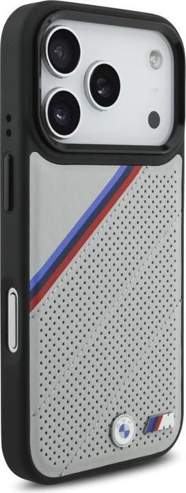 Produktbild BMW Etui M Tricolor Metal Logo MagSafe do iPhone 17 Pro szary (Apple iPhone 17 Pro)
