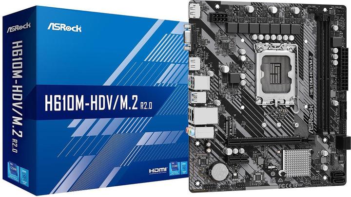 Productafbeelding AsRock H610M-HDV/M.2 R2.0 (LGA 1700, Intel H610, mATX)
