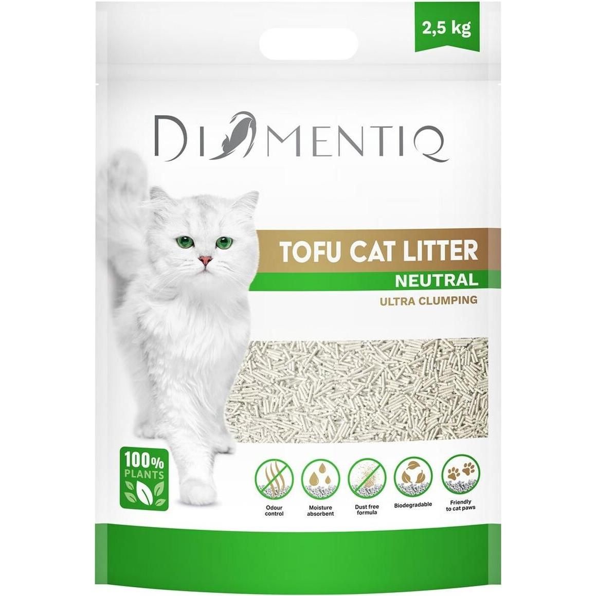 Diamentiq Żwirek Tofu zbrylający 2 5 kg NATURALNY (Raggruppamento, 2.50 kg), Sabbia lettiera per gatti