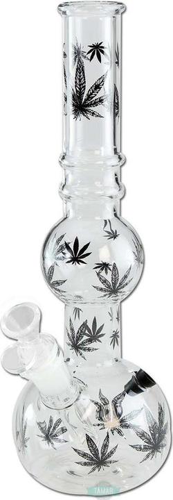 Produktbild Black Leaf Glasbong Doppelkugel Hanfblatt