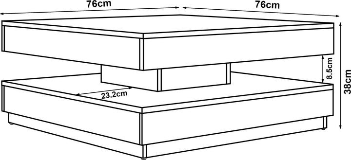 Produktbild En.Casa Couchtisch Florenz 76x76x38 cm Betonoptik, hell (76 x 76 x 38 cm)