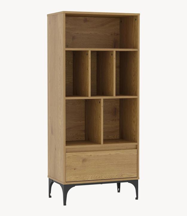 Actual product image En.Casa Bücherregal Kistiandi 137x60x35 cm Eicheoptik, dunkel (60 x 35 x 137 cm)