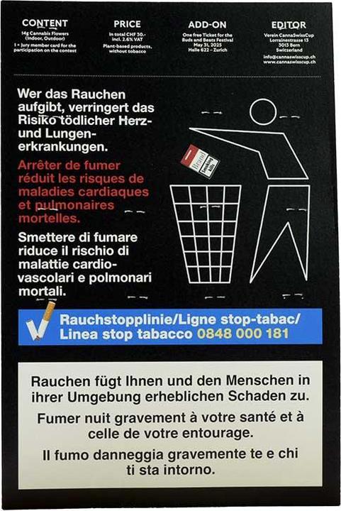 Energie-Label CannaSwissCup CBD Blüten Jury-Karte (14 g, Indoor)