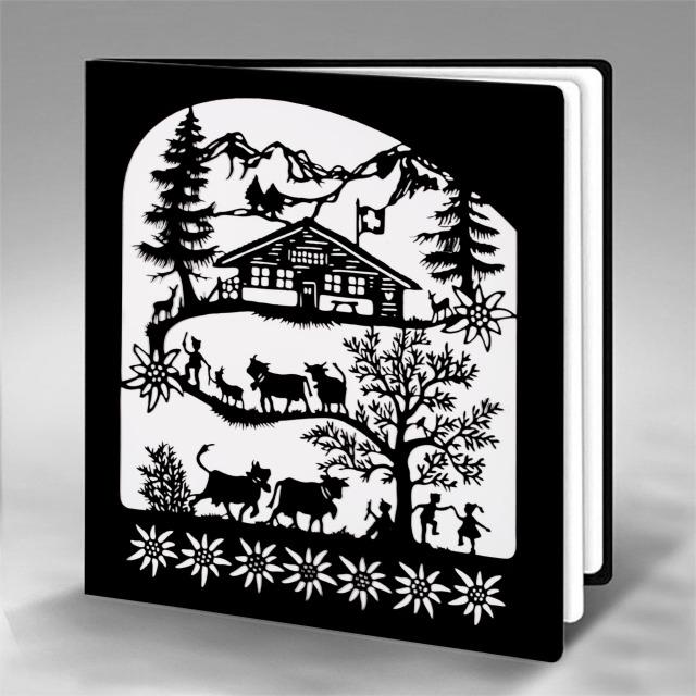 Produktbild Hervorragend Scherenschnitt Karte Bergweg schwarz weiss (1 Stk.)