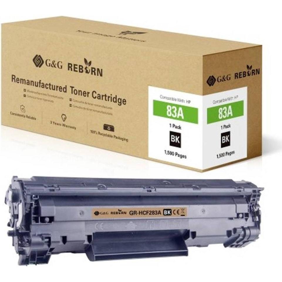 G&G, Toner, Toner ersetzt HP 83A Kompatibel Schwarz 1500 Seiten Reborn remanufactured 2