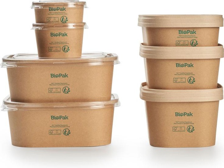 Produktbild Biopak Deckel Brick Box Medium 500 - 1000 ml, Braun, 25 Stück (25 x)