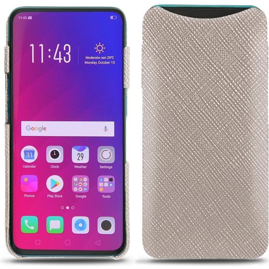 Noreve Lederschutzhülle (Oppo Find X), Smartphone Hülle, Beige