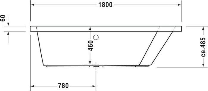 Image du produit Duravit Baignoire PAIOVA 1800x1400mm, 1 dossier incliné à droite blanc (315 l, 180 cm, 140 cm)