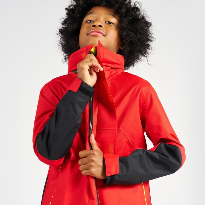 Produktbild Tribord Regenjacke Segeljacke Kinder wasserdicht winddicht - Sailing 300 rot/gelb (122)