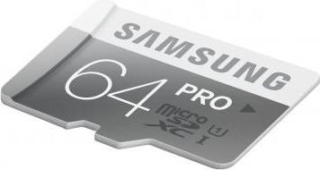 Image du produit Samsung Pro microSDXC avec adaptateur (64 Go, microSDXC, U1, UHS-I)