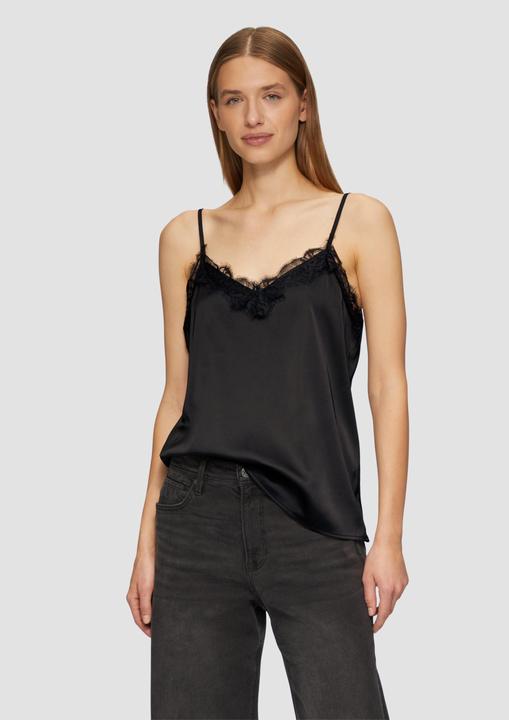 Immagine prodotto s.Oliver Bluse Satin-Top mit Spitzen-Detail (38)