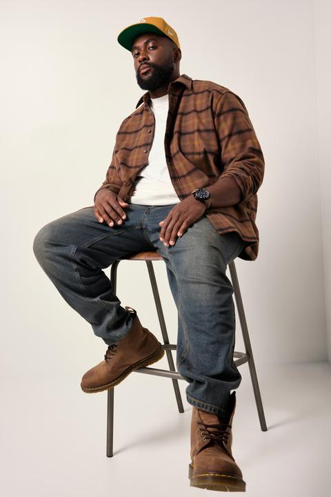 Actual product image Sthuge jeans, dirty denim, 5-pocket, Baggy fit, up to size 72 (60)